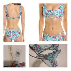 Nanette Lepore Light blue floral cami swim set